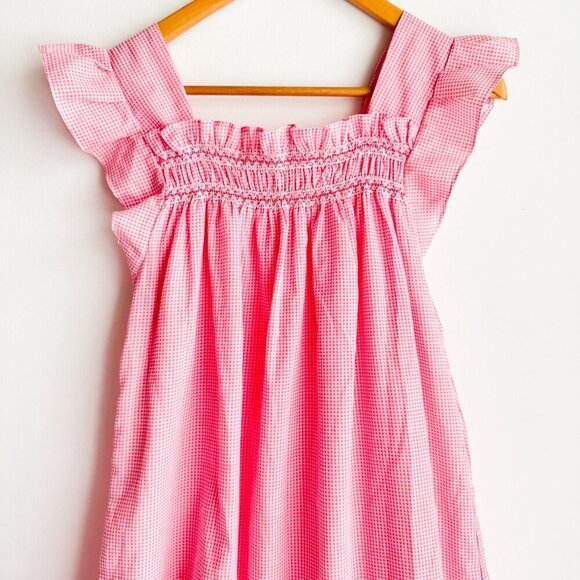 Vintage Pink Smocked Bodice Butterfly Sleeve Tent Dress Maxi S - Picture 2 of 6